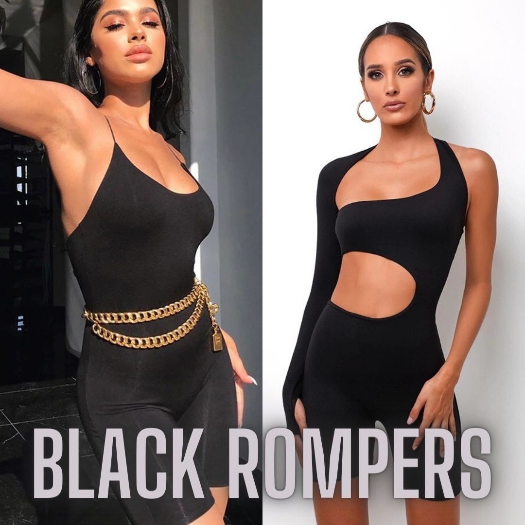Women's Black Rompers & Playsuits