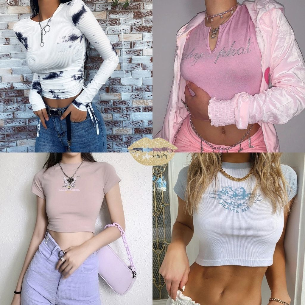 women's crop tops, and short midriffs and shirts