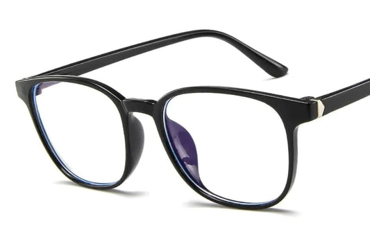 Computer Eyeglasses Anti-Blue Light Transparent Clear Plastic Frame Black Eyeglasses