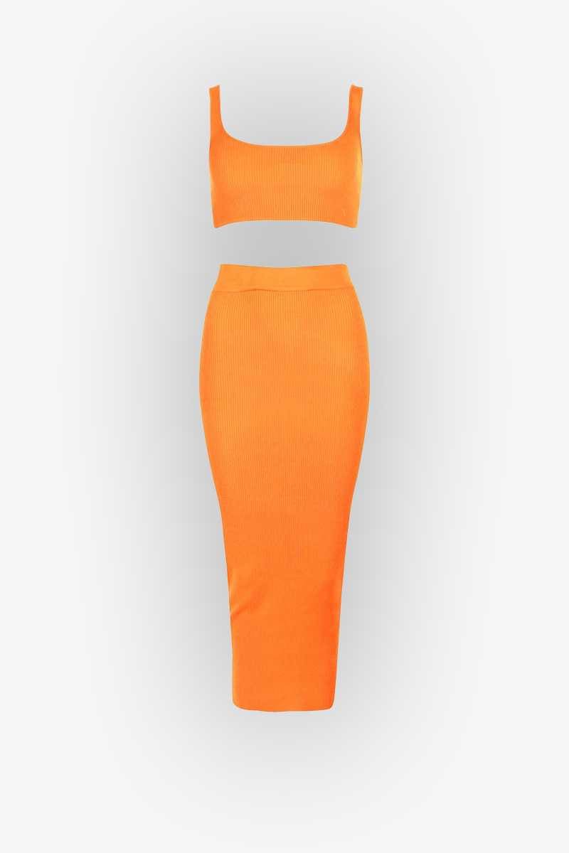 two piece neon dress La Femme