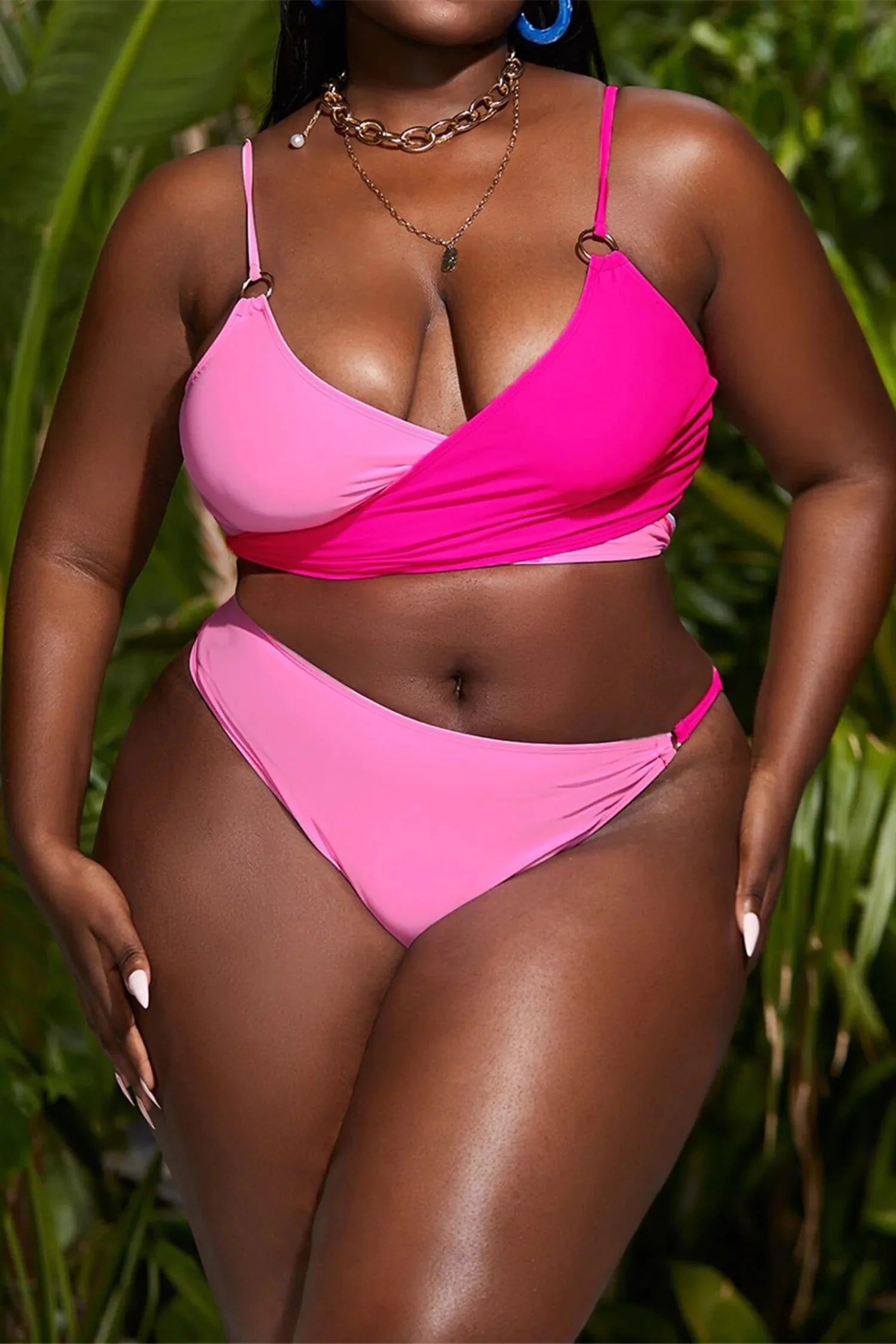 Plus Size Neon Pink Bikini