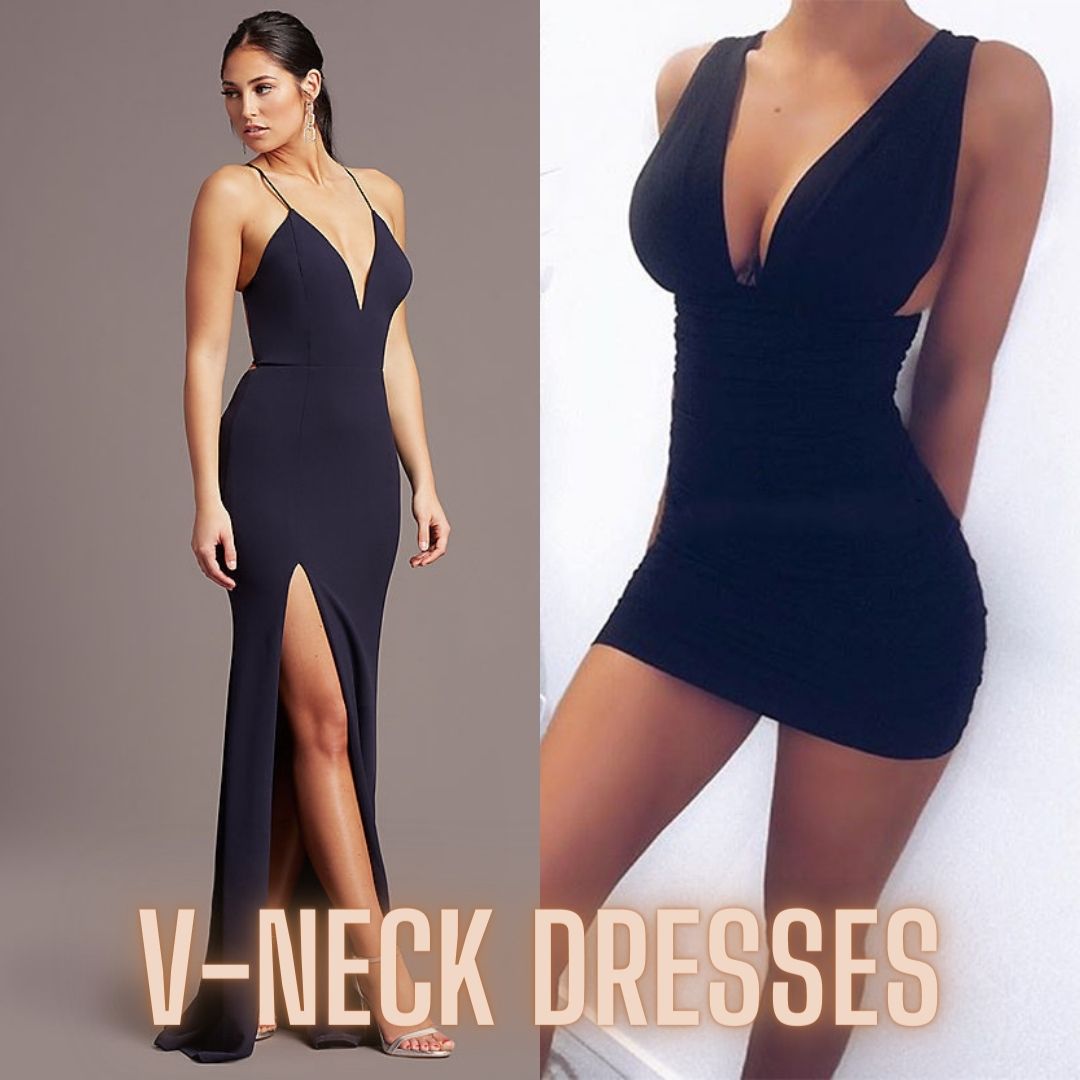 women's v-neck dresses 