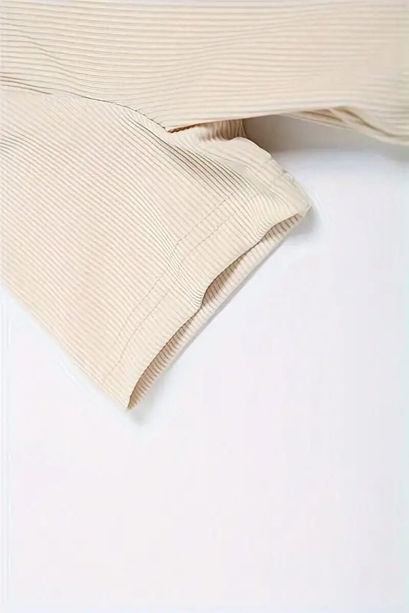 Beige Ribbed Short Sleeve Zip-Up Romper