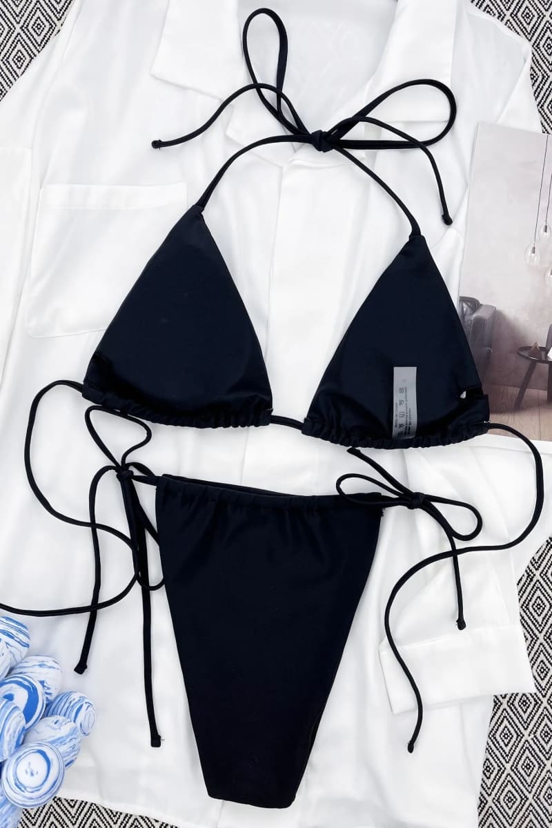 Black Butterfly Print Bikini