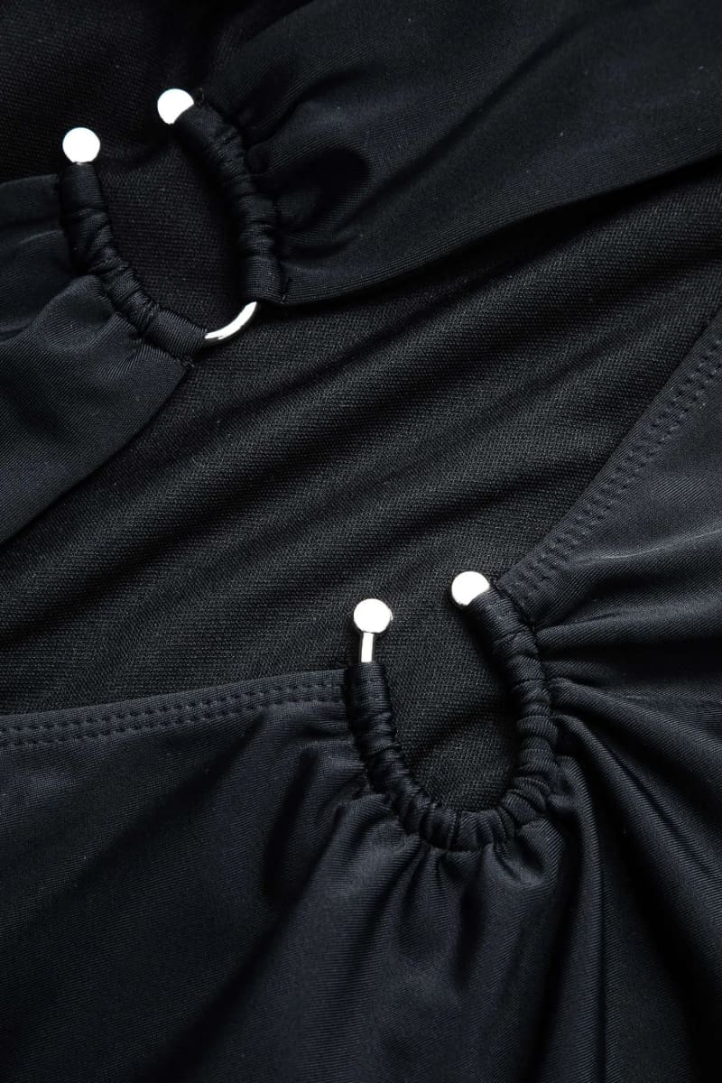 Black Ring Cut Out One Piece Swimsuit Monokini
