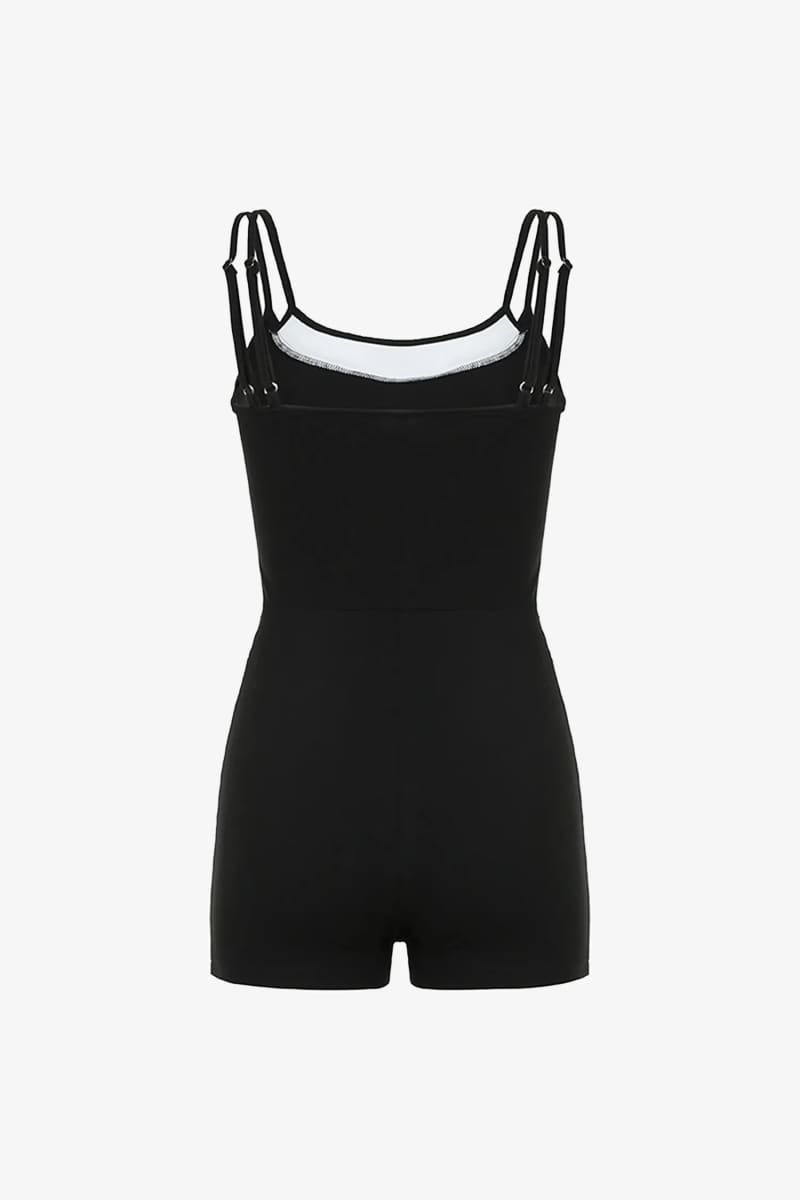 Black Tight Short Romper IRHAZ