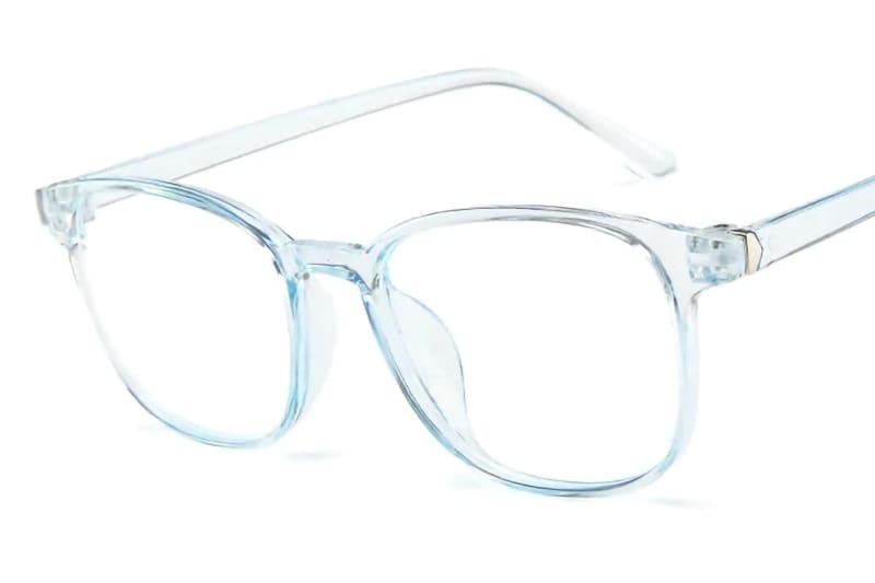 Computer Eyeglasses Anti-Blue Light Transparent Clear Plastic Frame Blue Eyeglasses