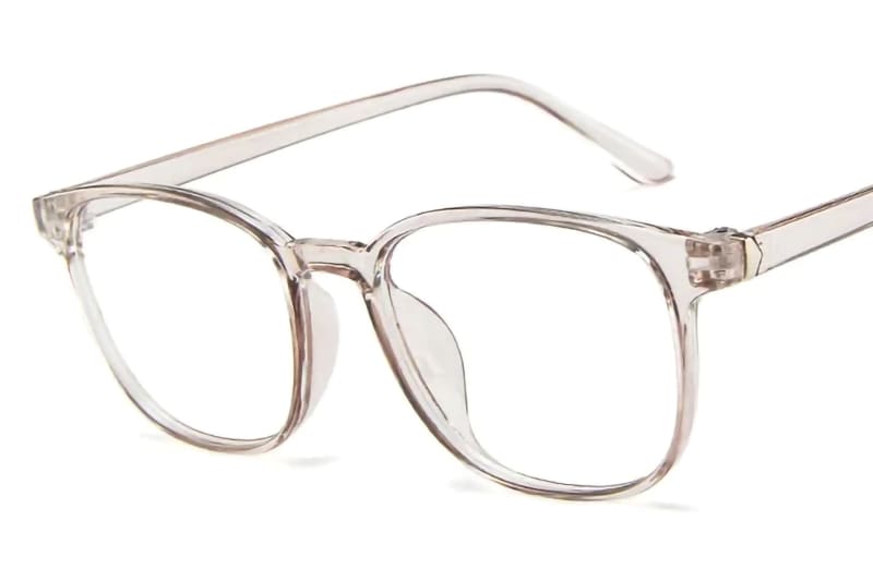 Computer Eyeglasses Anti-Blue Light Transparent Clear Plastic Frame Grey Eyeglasses