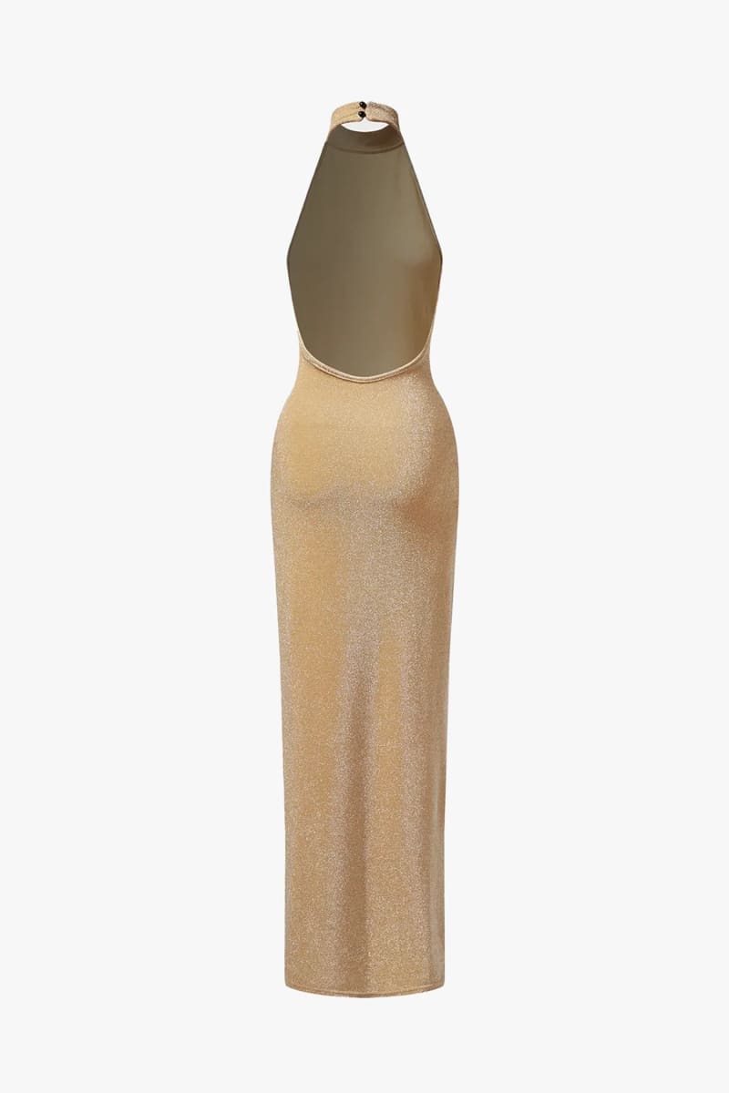 Gold Knit Maxi Dress IRHAZ Gold Knit Maxi Dress IRHAZ