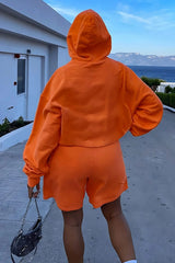 Orange Hoodie & Shorts Set