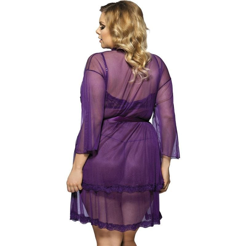 Purple 3 Piece Transparent Nighty Dress Set | IRHAZ Purple 3 Piece Transparent Nighty Dress Set | IRHAZ