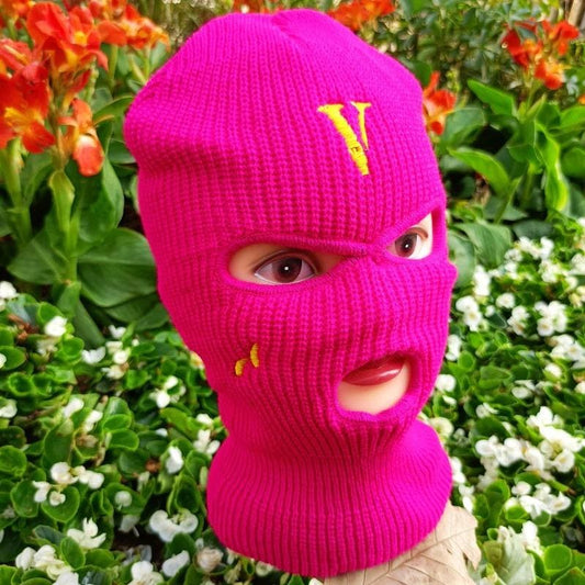 Rose Vlone Embroidery 3 Holes Ski Mask Balaclava