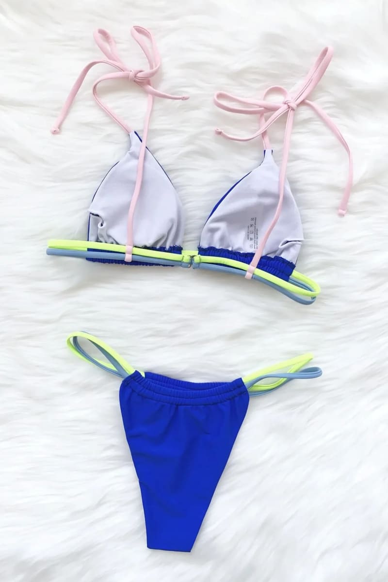 Royal Blue Adjustable Ruched Bikini