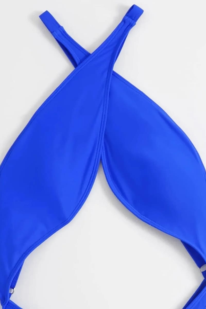 Royal Blue Cutout Halter Swimsuit Monokini