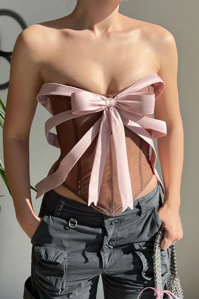 Sheer Sailor Moon Ribbon Bustier Top