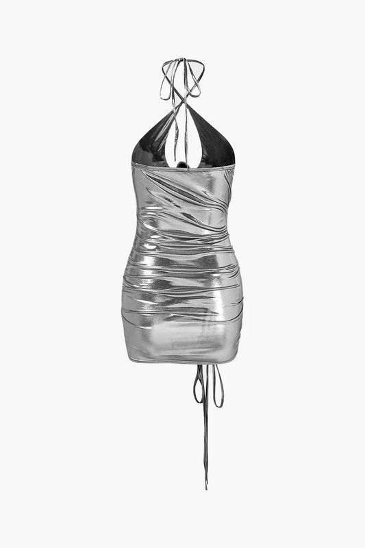 Silver Metallic Mini Dress