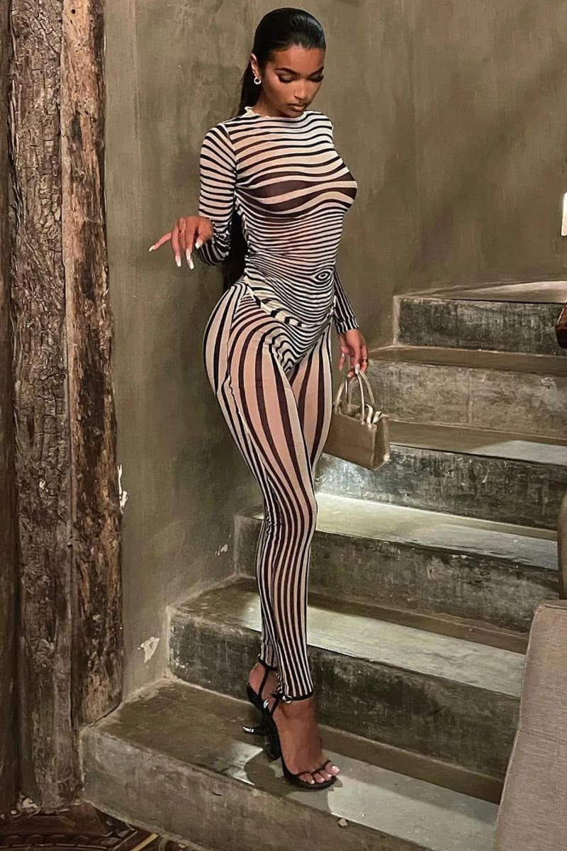 Two Piece Mesh Leggings Set