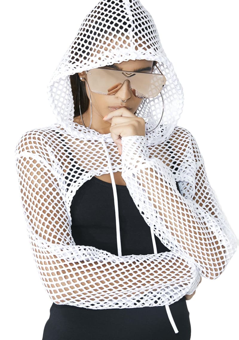 crop hoodie and fish net Last Call Fishnet Top Purple Are you ready mesh things up ZUYPSK Womens Fishnet Long Sleeve