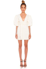 White Puff Sleeve Bodycon Mini Dress Dress
