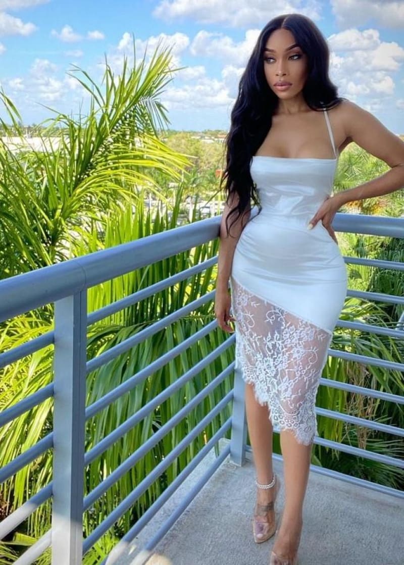 white slip midi dress White Satin Slip Midi Dress With Lace