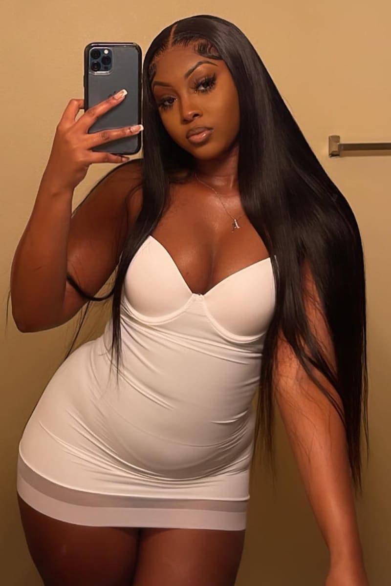 White Sheer Hem Tight Spaghetti Strap Mini Dress Dresses