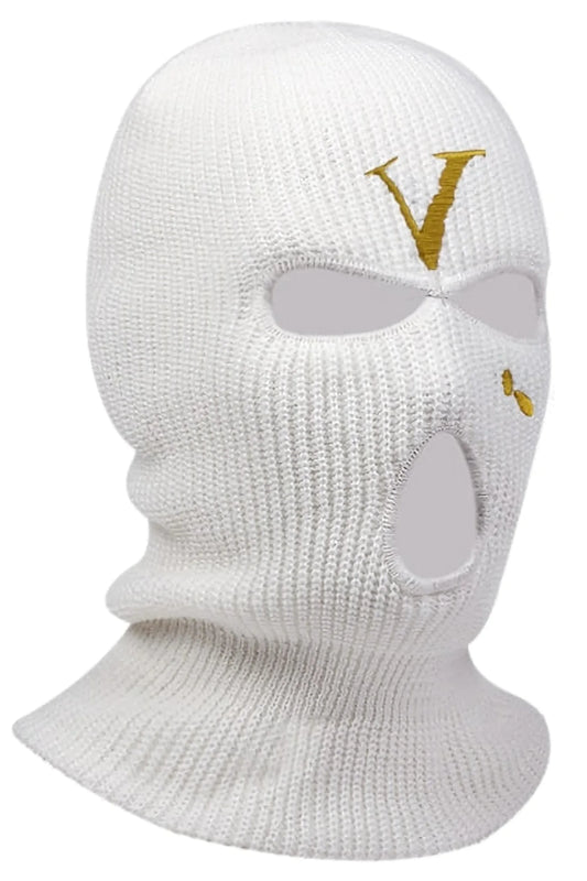 White Vlone Embroidery 3 Holes Ski Mask Balaclava