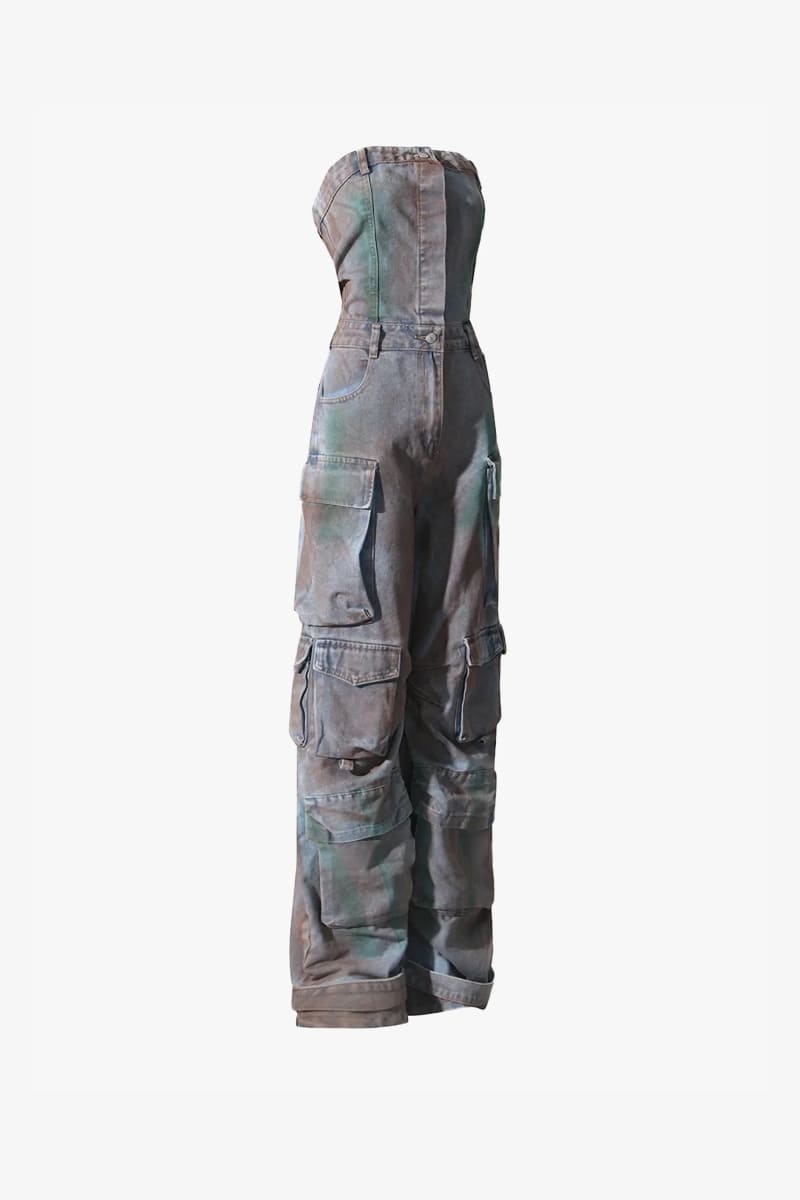 Wide Leg Denim Jumpsuit Jumpsuit