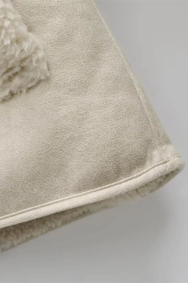 Women’s Beige Suede Shearling Jacket