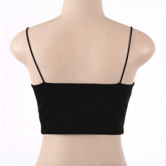 Thin Straps Tank Top Backless Sexy Women's Spaghetti Straps Black Camisole