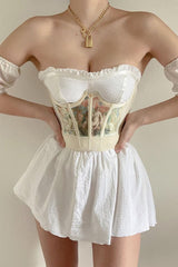 Beige Birth Of Venus Bustier Top Shirts & Tops