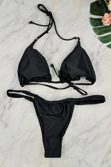Black Adjustable Slide Bikini Set