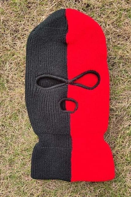 Black And Red Three Holes Ski Mask Balaclava