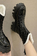 Black Gothic Rave Ankle Latex Boots Shoes