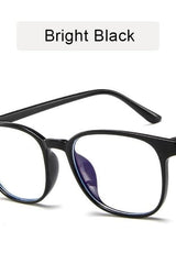 Computer Eyeglasses Anti-Blue Light Transparent Clear Plastic Frame Bright Black Eyeglasses