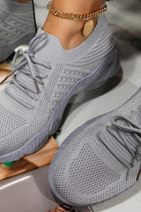 Gray Casual Mesh Breathable Vulcanize Shoes / 4 Short