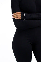 Turtle Neck Long-Sleeves Jumpsuit-Black Jumpsuit