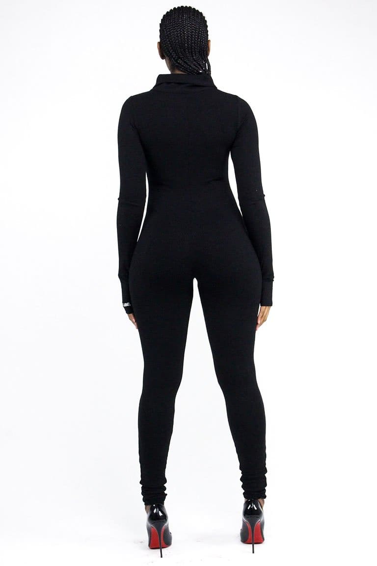 Black Jumpsuit | Turtleneck Long Sleeves Bodysuit – IRHAZ