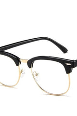 Metal Frame Retro Round Glasses Blackgold-T Glasses
