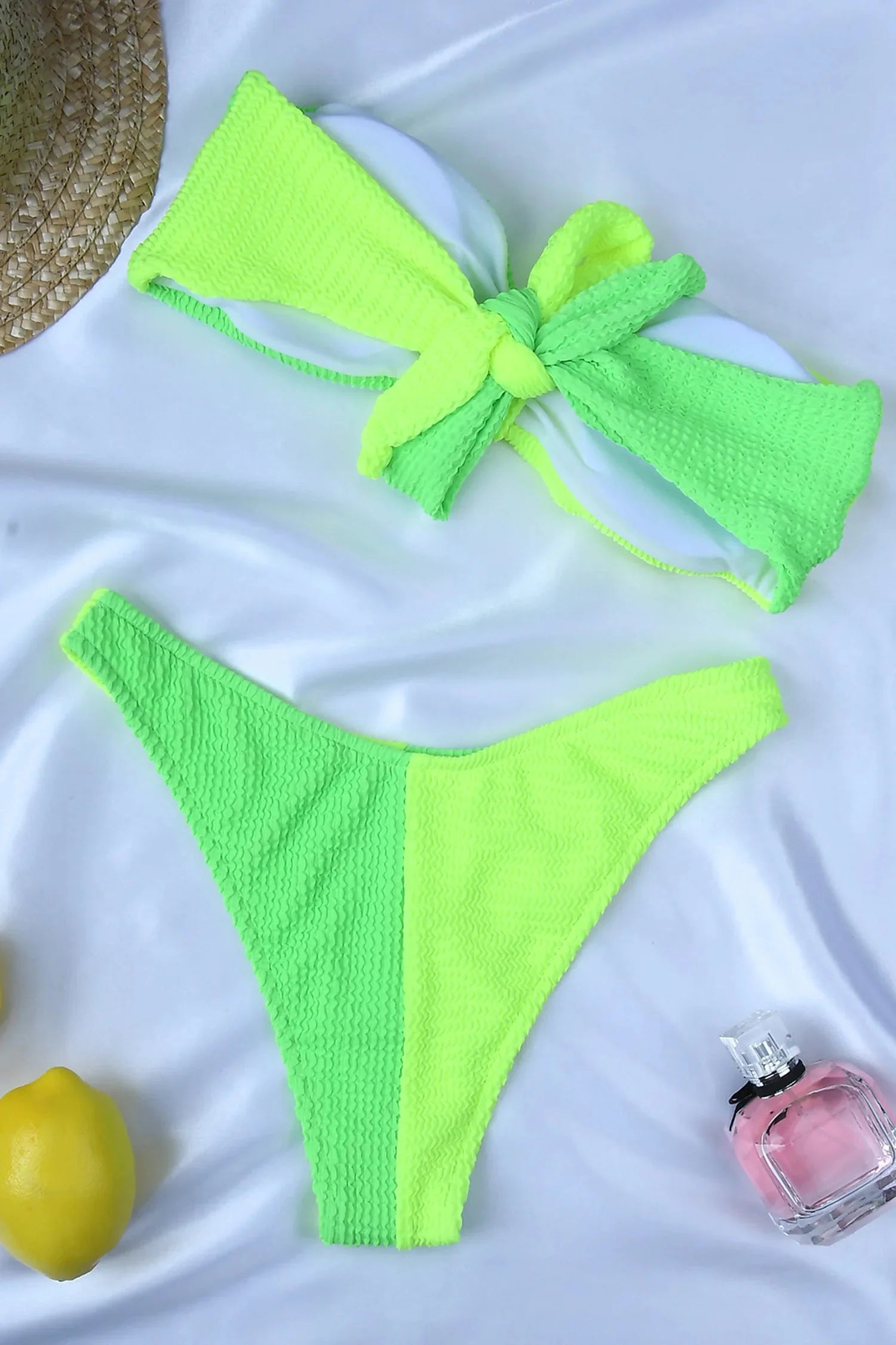 Neon Yellow Crinkle Bikini