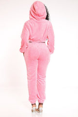 Pink Fuzzy 3 Piece Matching Hooded Set
