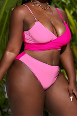 Plus Size Neon Pink Bikini