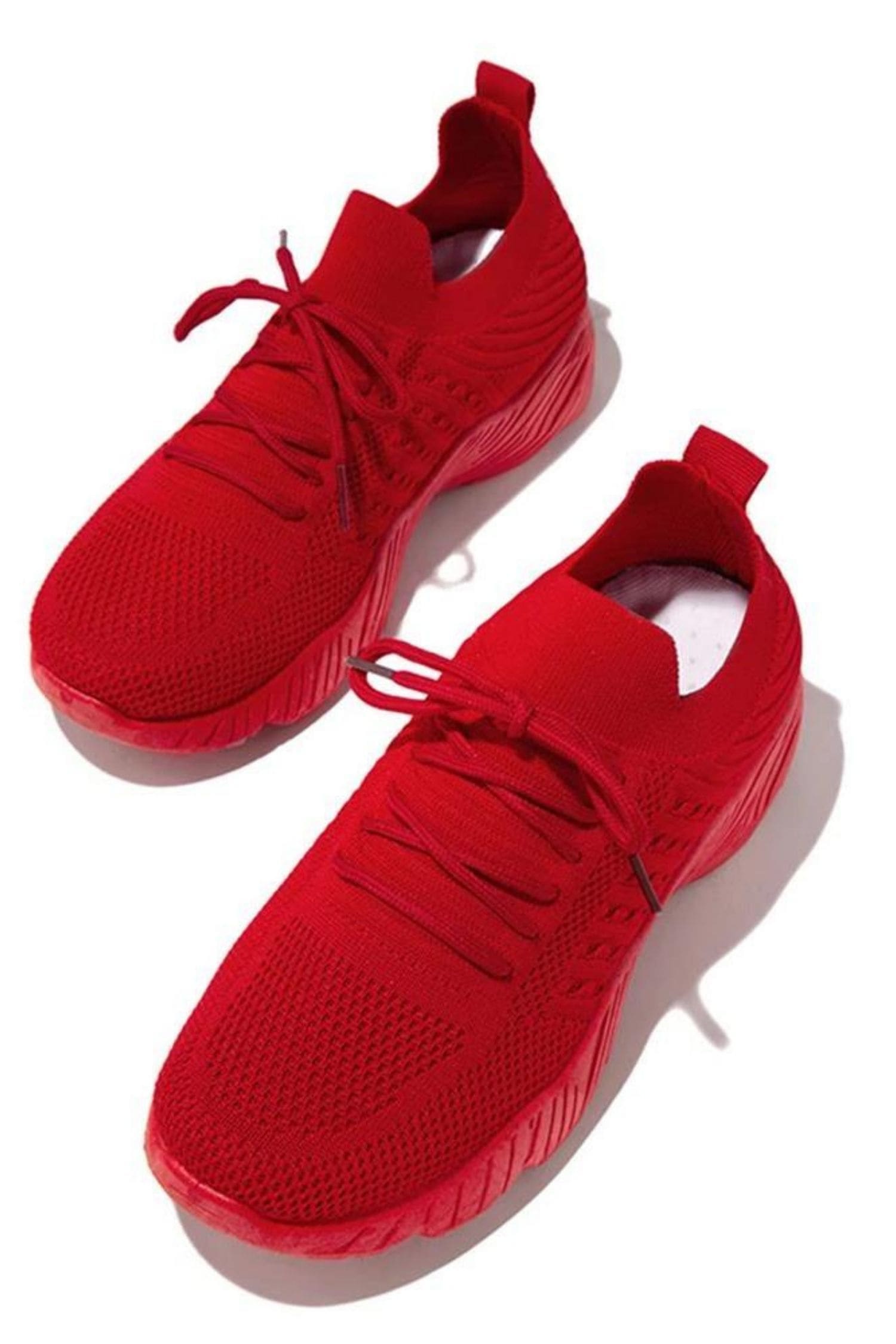 Red Casual Mesh Breathable Vulcanize Shoes