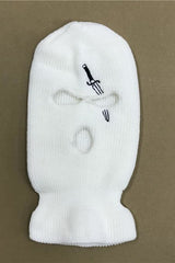White Sword Embroidery 3 Holes Ski Mask / One Size Balaclava