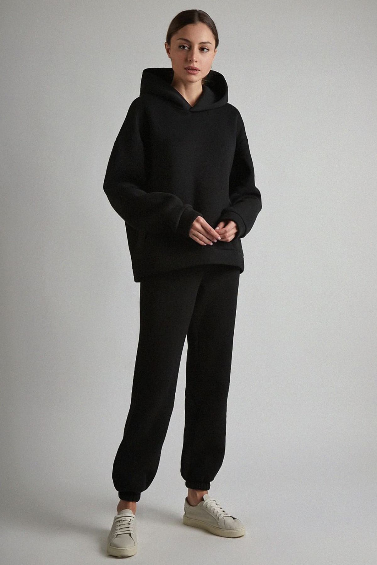 Women's Black Hooded Loungewear Set – IRHAZ