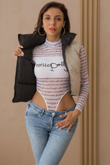 Womens Khaki Reversible Cropped Puffer Vest / S Vests